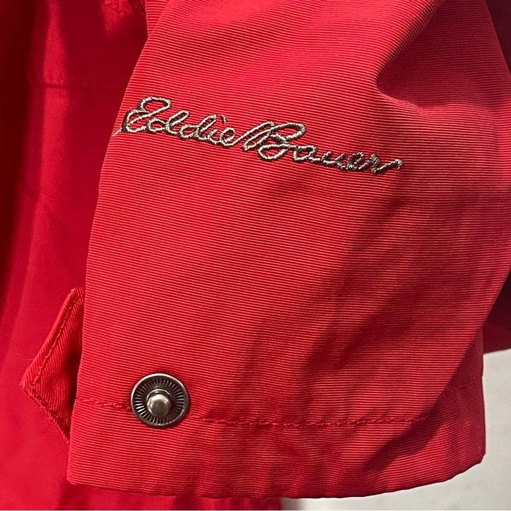 Eddie Bauer Charly Parka Rain Jacket Red Size Small Weatheredge Waterproof Wind - Picture 11 of 16